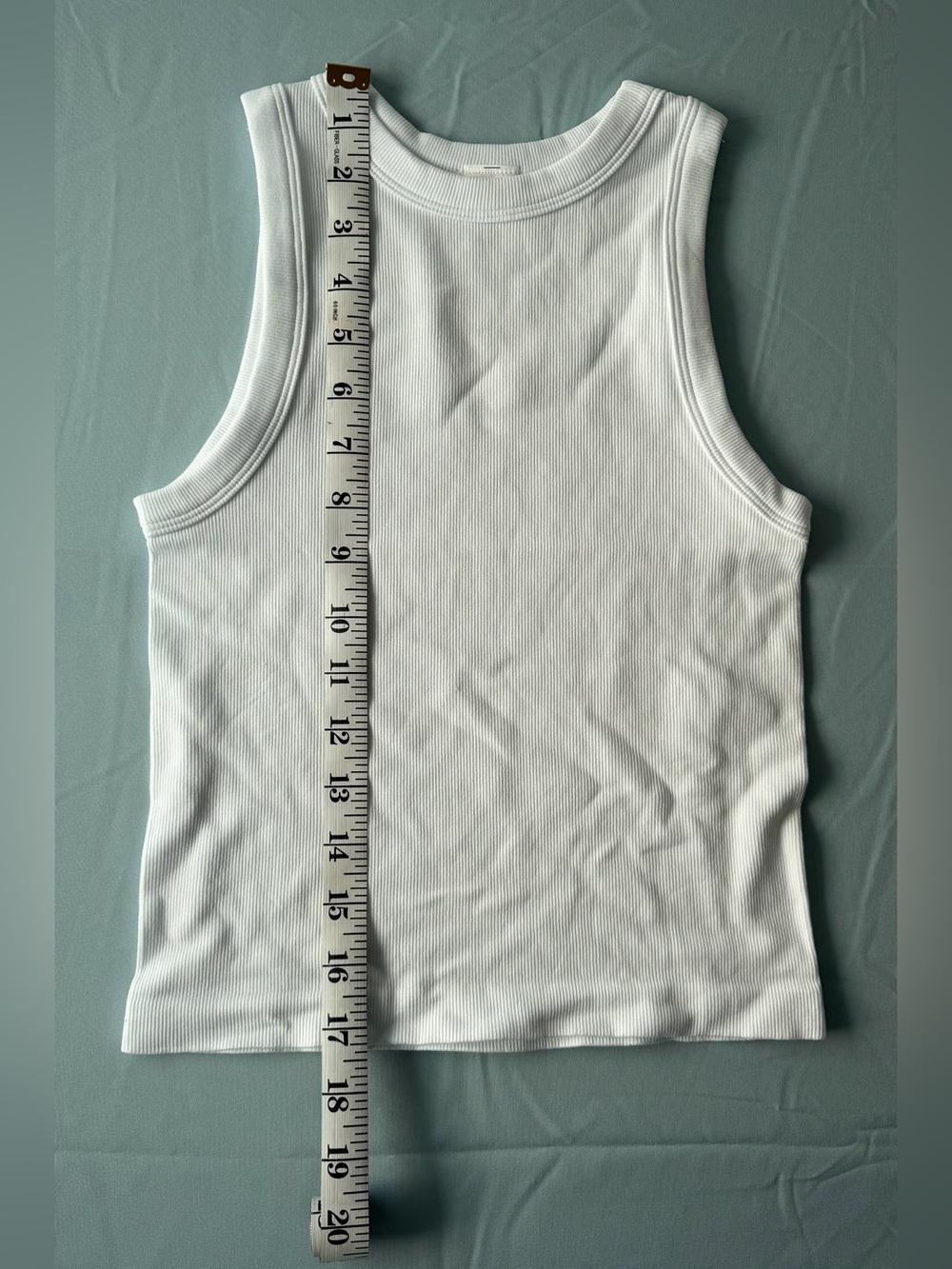 Dynamic-White Ribbed Tank Top | Sleeveless Fitted Stretch Top | One Size